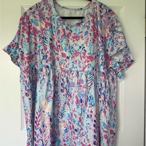 Lilly Inspired Floral Short Sleeve Top